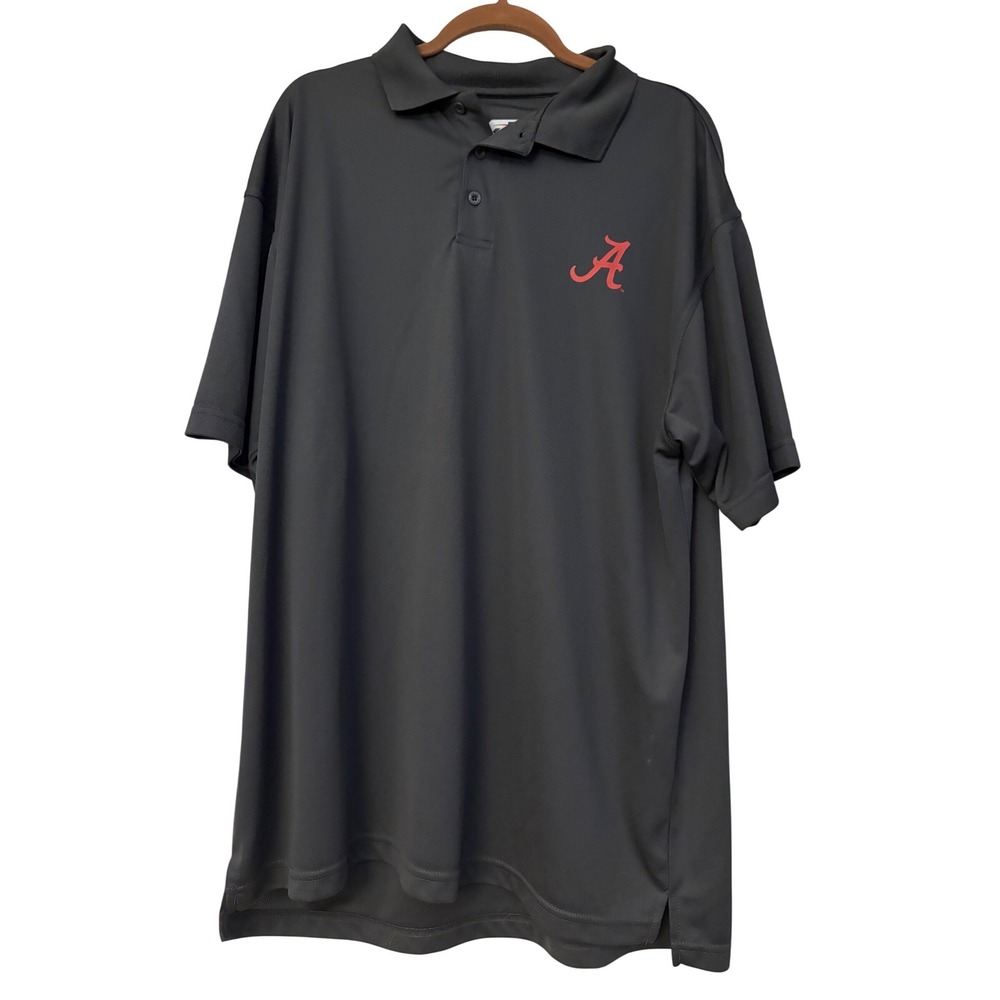 J.‎ America Alabama Crimson Tide Mens XXL Charcoal Grey Performance Polo Shirt